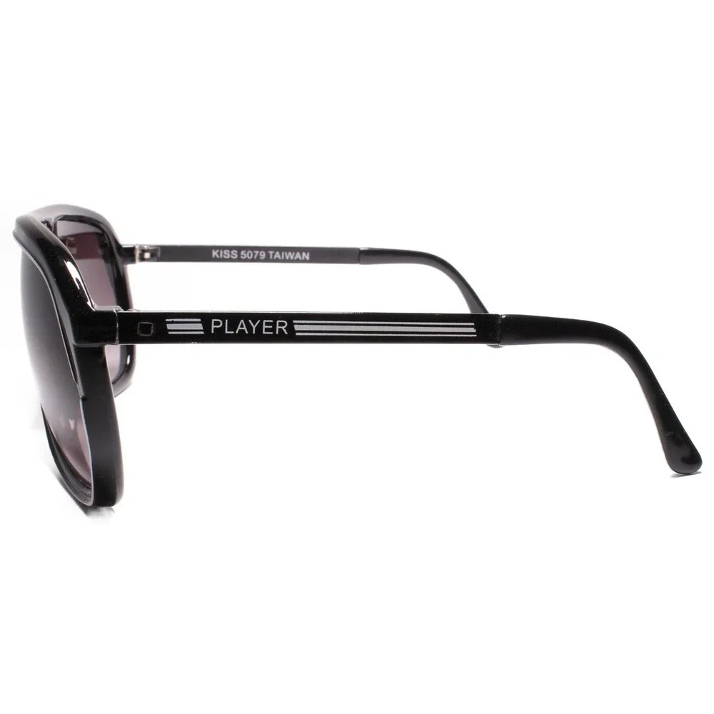 Classic 80s 90s Swag Hip Hop Player  Mens Womens Oversized Black Sunglasses